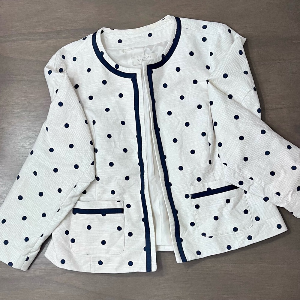 Polka Dot Women's Jacket - White and Black